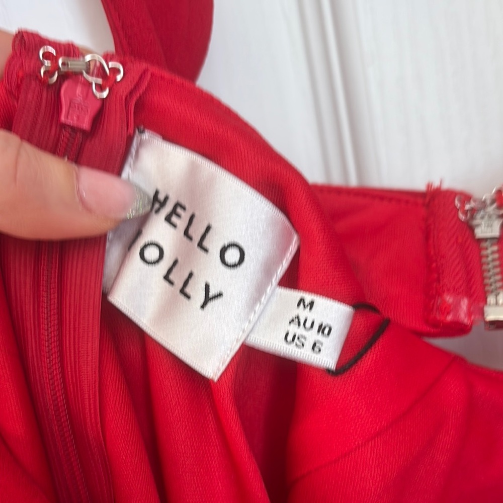 Red Ruffle Sleeveless Dress - Picture 5 of 6